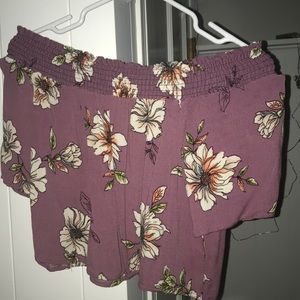 Women’s Floral Crop Top Off The Shoulder